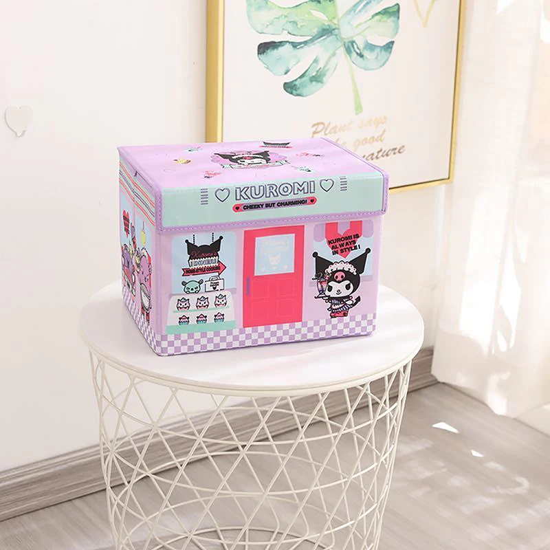 Cute Cartoon Anime Storage Box My Melody Cinnamoroll Kuromi Hello Kitty Box Foldable Clothes Socks Organizer Sundries Basket