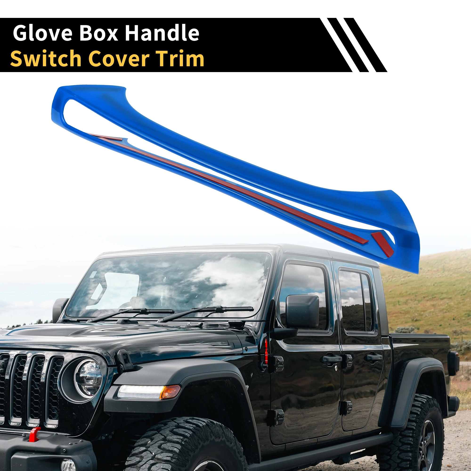 

UXCELL 1 Pcs Glove Box Handle Switch Cover Trim for Jeep Wrangler JK 2 Door 4 Door 2011-2017 ABS Blue