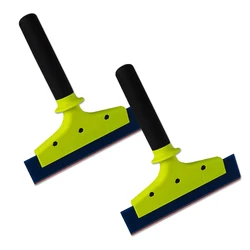 EHDIS Window Squeegee With Double Side Rubber Blade Nylon Handle Home Cleaning Car Door Glass Mirror Wiper Ice Scraper 2pcs/Pack