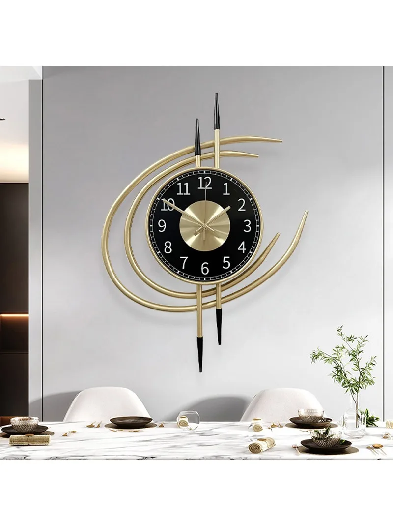 54cm Storm Eye Moderne Wanduhr, Große Schwarze Zifferblatt Metalluhr, Geräuschlos Analog, Gold Luxuriöse Dekoration für Wohnzimmer Schlafzimmer – Detail 4