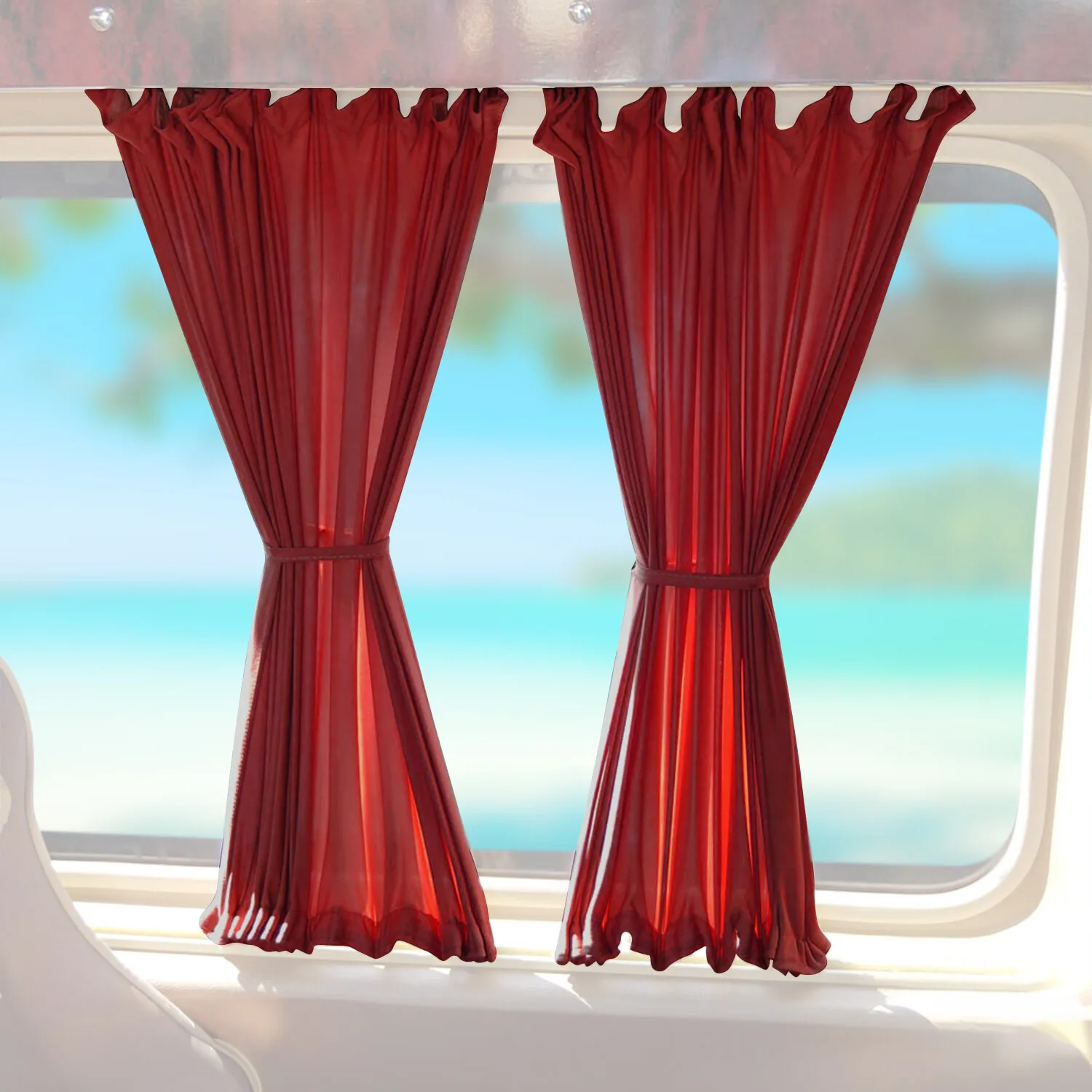 

Side Window Curtain Sunshade for VW Vanagon 1980-1991 Red 10x