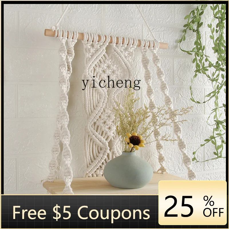 

YFY Tapestry Storage Rack Wall High-End Decor Hand-Woven Cotton Rope Living Room Bedroom Hanging Decoration