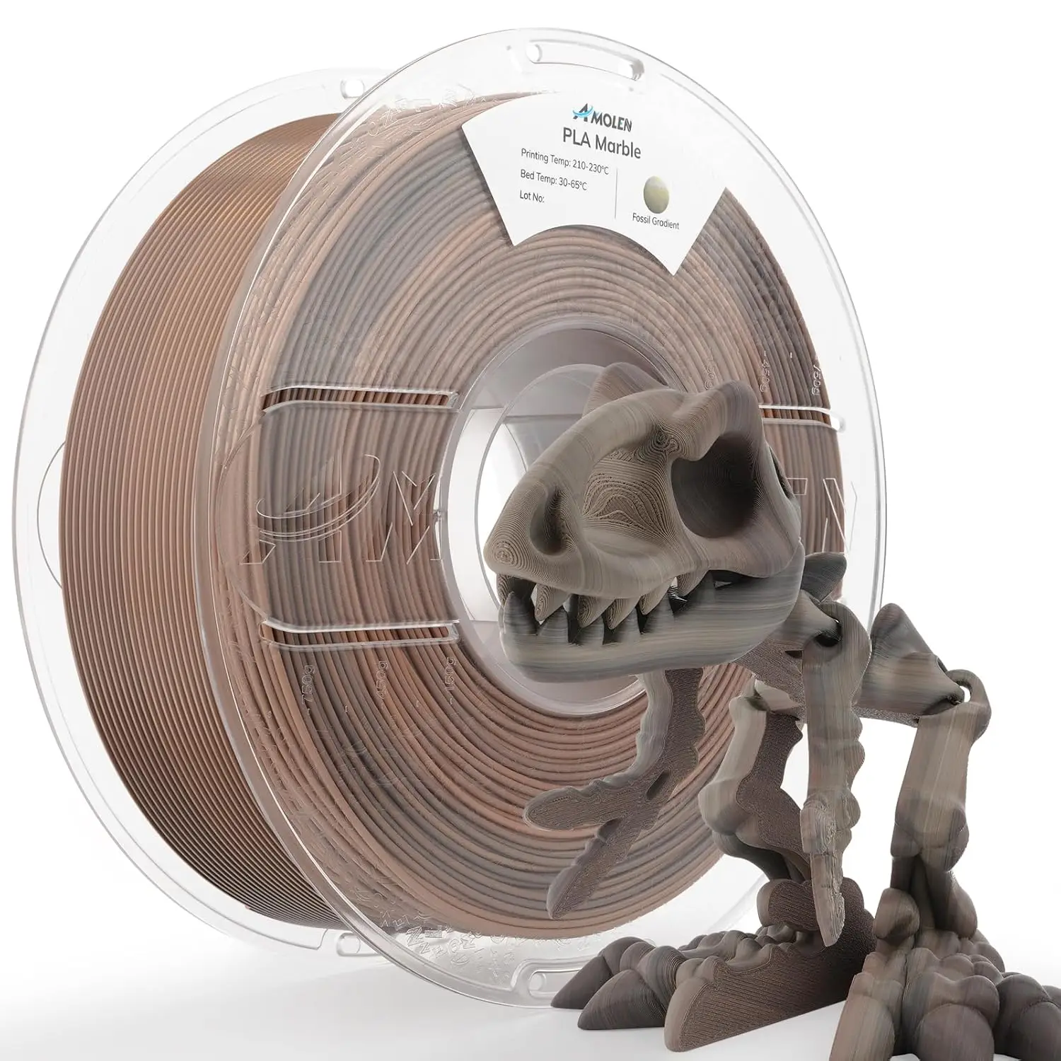 

Fossil Gradient Stone PLA 3D Printer Filament 1.75mm, High Accuracy +/-0.02mm, Matte Finish, 1kg Spool
