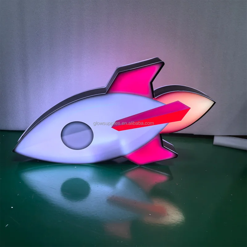 

Gemei Custom LED Rocket Tray Holder Acrylic Material Lithium Battery Included Customizable Logo Restaurant Bar Party Supplies