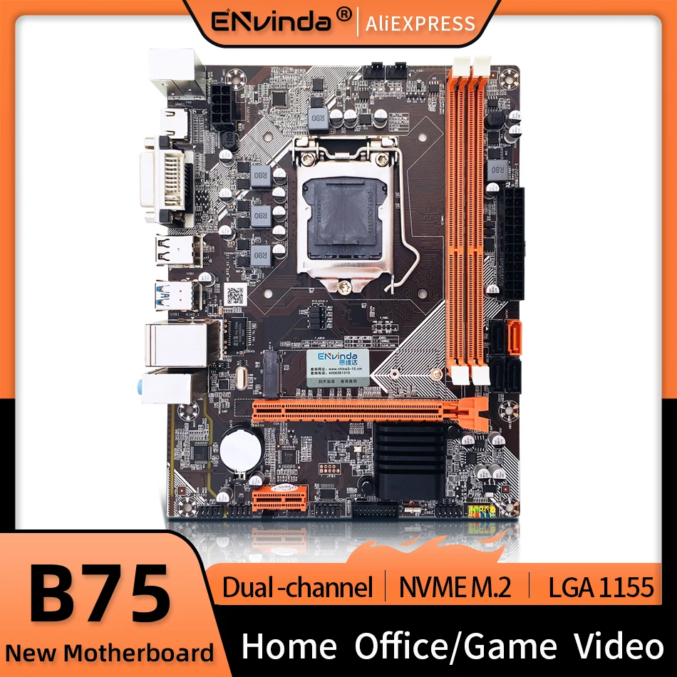 Материнская плата B75 для настольного ПК M.2 LGA1155, для ЦП i3 i5 i7, поддерживает память DDR3, SATA 3,0, USB 3,0, интерфейс VGA, процессор Intel Core