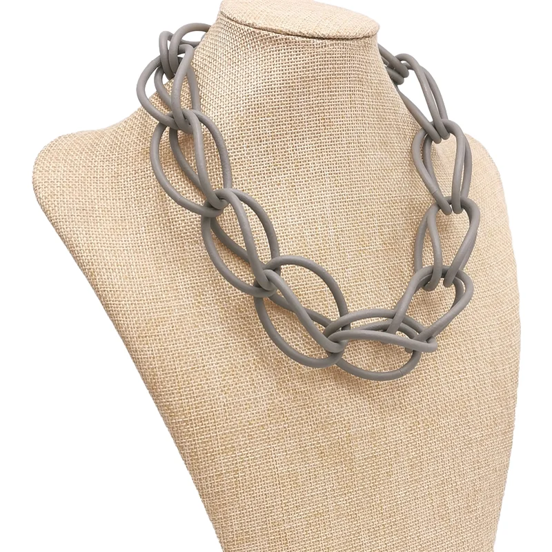 UKEBAY Neue Choker-Halskette für Damen, handgefertigtes Design, luxuriöse Pulloverkette, Gummi-Schmuck für Party, Gothic-Ethno-Halsketten – Detail 12