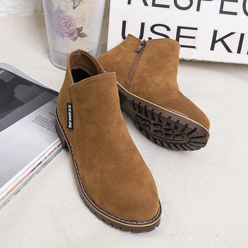 

Women's ankle boots Autumn Fashion Chelsea booties woman 2021 spring new Female Casual shoes Suede Short botines botas de mujer