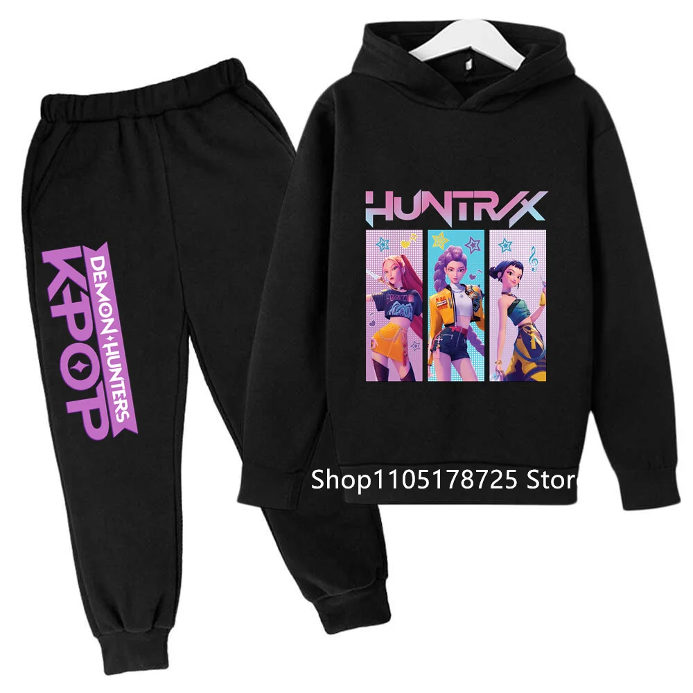 

Kids New Fashion Cartoon Kpop Demon Hunters Print 2pcs Hoodie+Pants Sportsuits Casual Outfits ClothesFor 2-13 Years Boys Girls