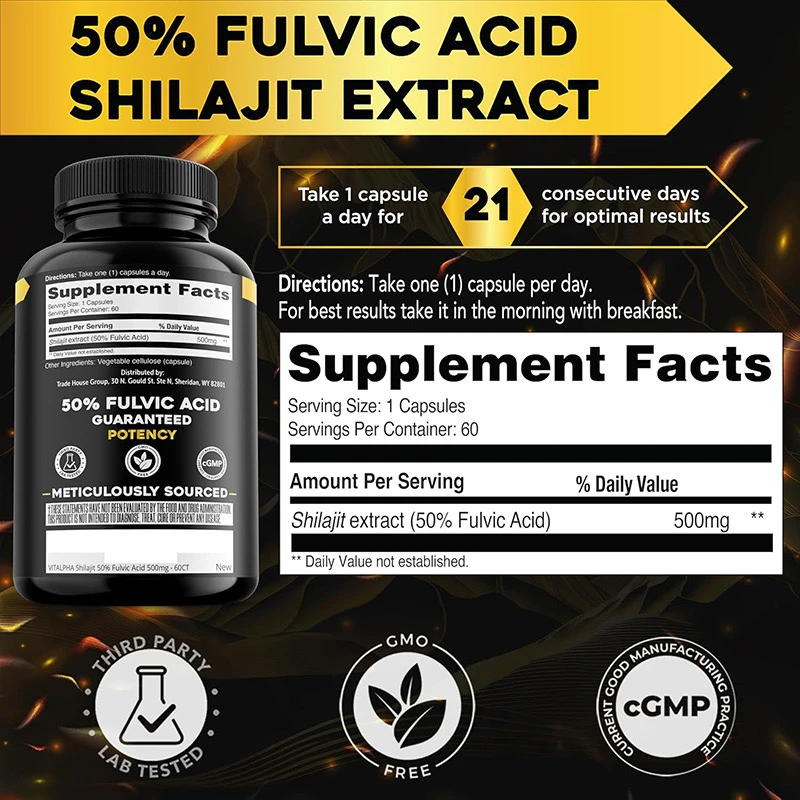 Shilajit resin in Xilaizhi capsules enhances strength, energy, endurance, enhances endurance, and enhances immunity