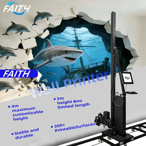 Faith KD260-5 Portable 3D Wall Mural Printing Machine High Precision UV Ink Wall Art Printer for Indoor Outdoor Adverti