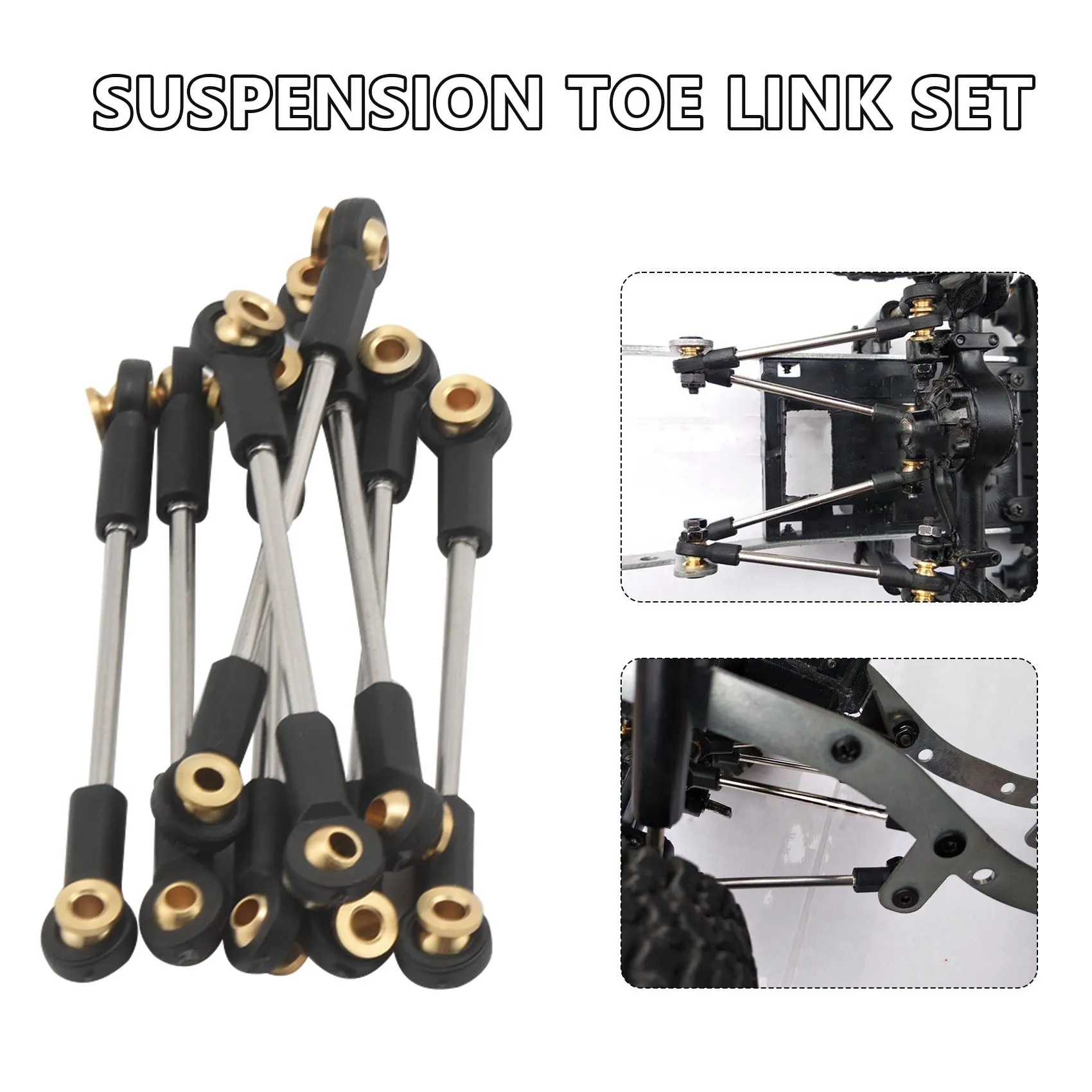 Upgrade Replacement Part Metal Suspension Toe Link Tie Rod Set for WPL 1/16 C14 C24 RC Car Parts