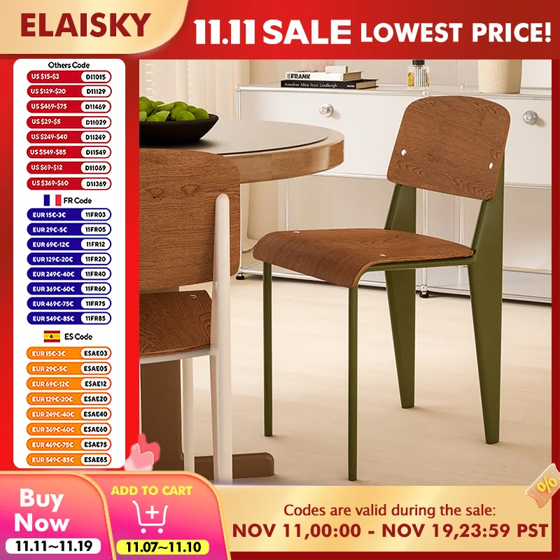 

Minimalist Wood Dining Chairs with Steel Frame Modern Kitchen Curved Back Table Chair Home Cafe Restaurant Sturdy Dinner Chair