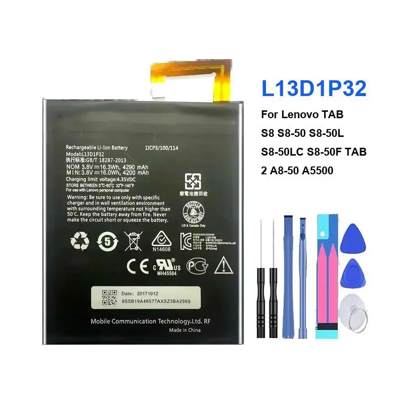 

Battery L13D1P32 4290Mah For Lenovo Tab S8 S8-50 S8-50L S8-50LC S8-50F 2 A8-50 A5500 A8-50F A8-50LC TAB3 8 TB3-850F TB3-850M