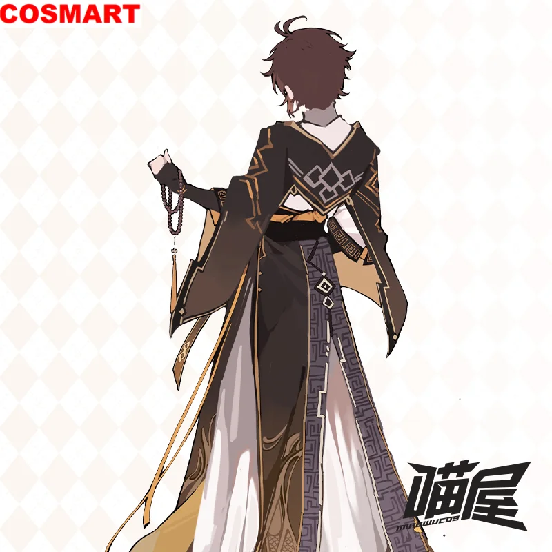 Cosmart Genshin Impact Zhongli Gamepak Prachtig Knap Uniform Cosplay Kostuum Halloween Party Rollenspel Outfit Mannen