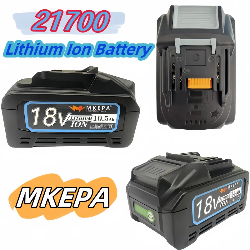 Original 21700 rechargeable lithium battery 10.5Ah, suitable for Makita 18V series power tools, angle grinders, electric drills