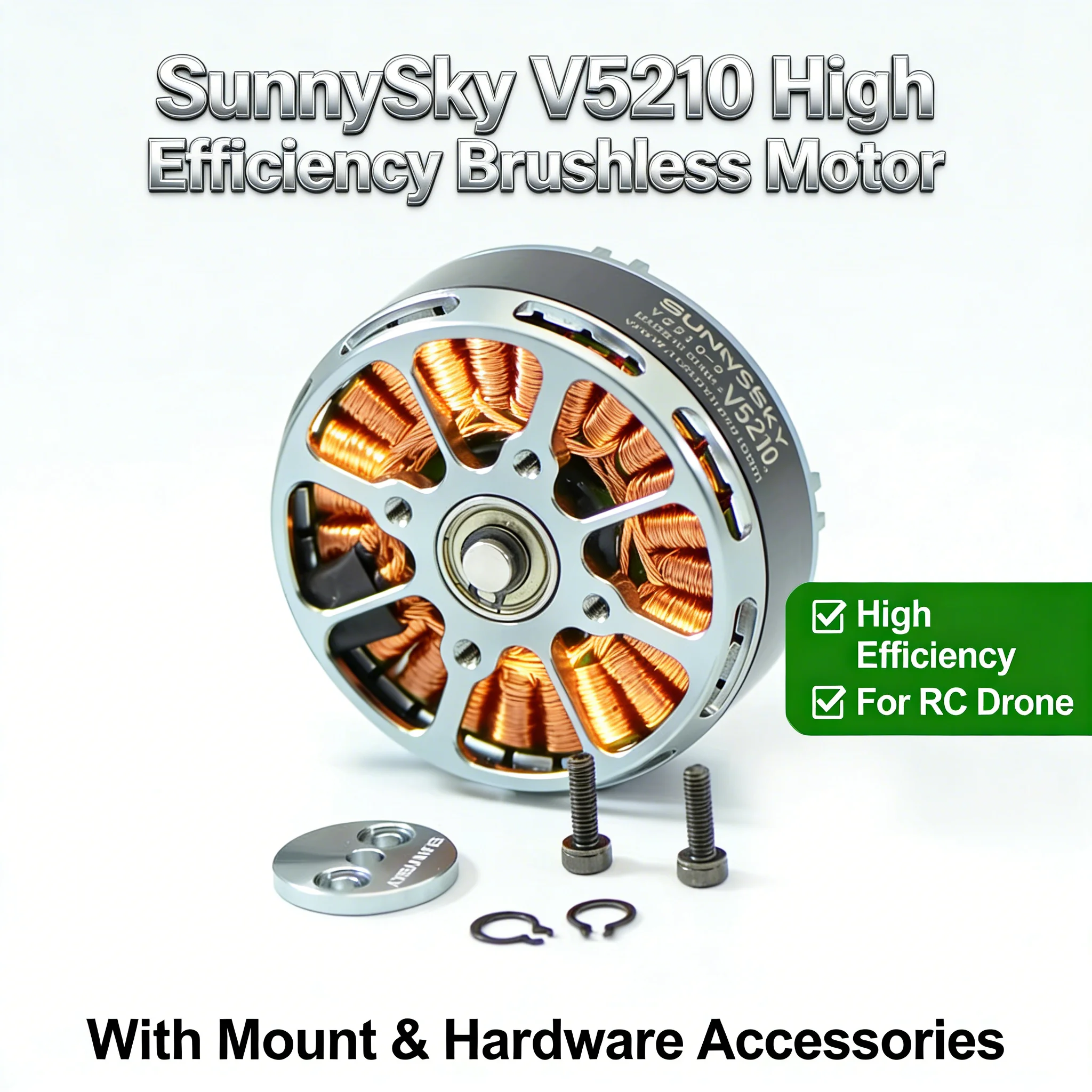 High Efficiency Brushless Motor SunnySky V5210 with Mount for RC FPV Drone Multirotor UAV Agriculture Spraying Aircraft Power