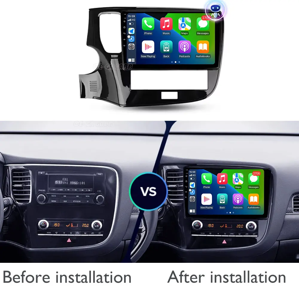 WIFI For Mitsubishi Outlander 3 III GF0W GG0W 2018 - 2021 Car Radio Multimedia Video Player Navigation Stereo GPS Android 16 2di