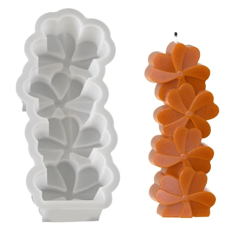 4X7B Stacking Flower Mould Heart Silicone Molds Ornament Molds Castings Molds Handmade Plasters Molds Craft Supplies