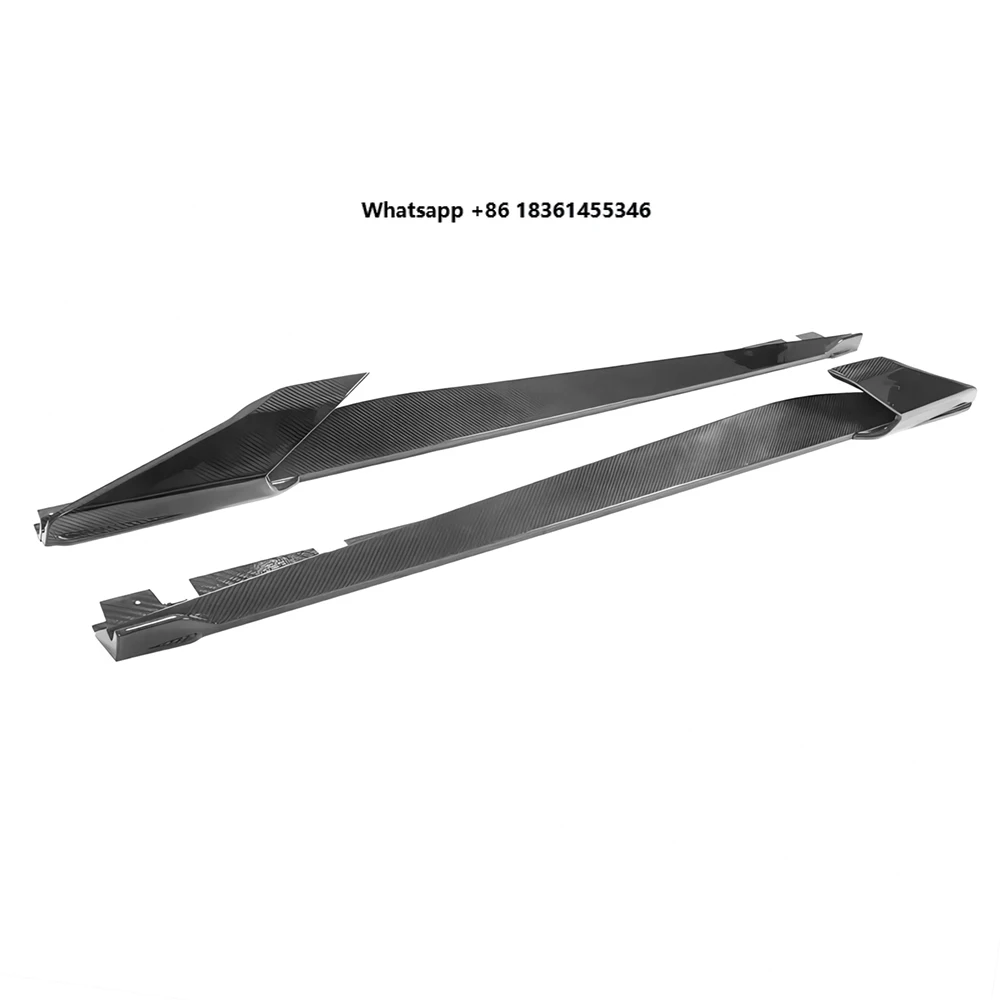 For  488 GTB Coupe 15-18 VS Style Dry Carbon Fiber Side Skirts Extension