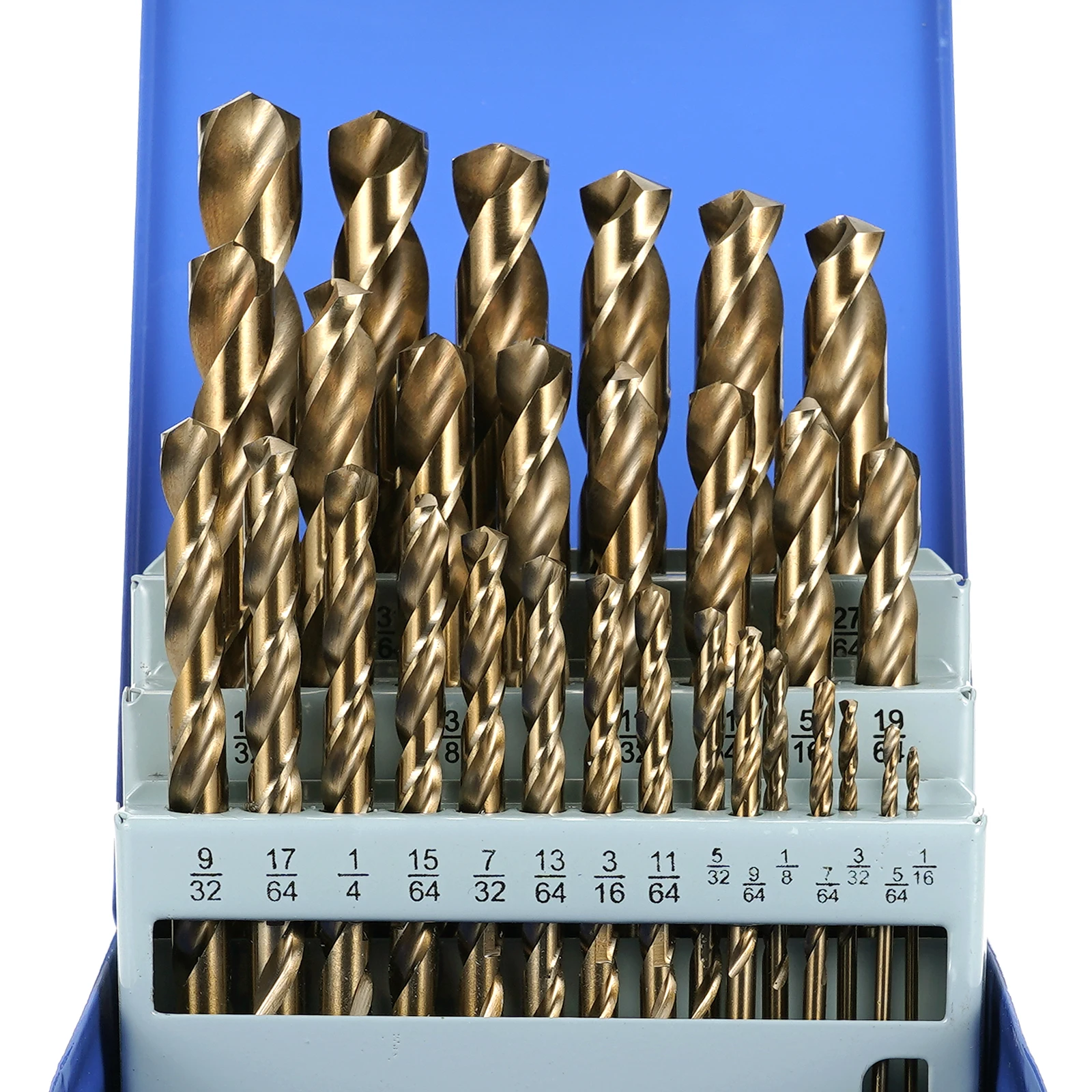 29Pcs 1/16-1/2 inch M35 HSS-Co Cobalt Drill Bits Set for Hardened Metal, Cast Iron, Steel, Plastic and Wood with Storage Case