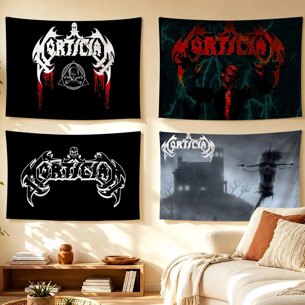 Rock Band M-Morticians Tapestry Banner For College Dorm Bedroom Outdoor Living Room Wall Art Decor Party