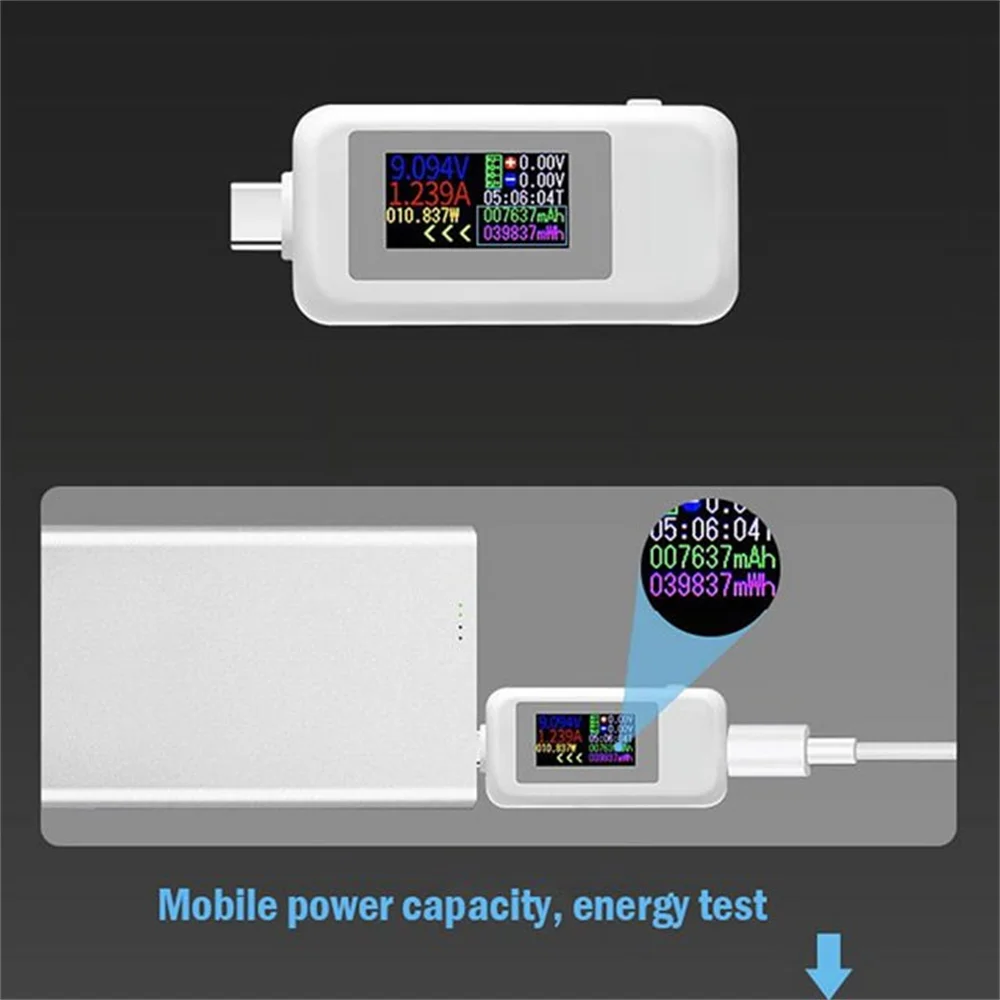 10 w 1 USB miernik testowy typu-C kolorowy wyświetlacz USB miernik prądu przemiennego miernik mocy Monitor napięcia