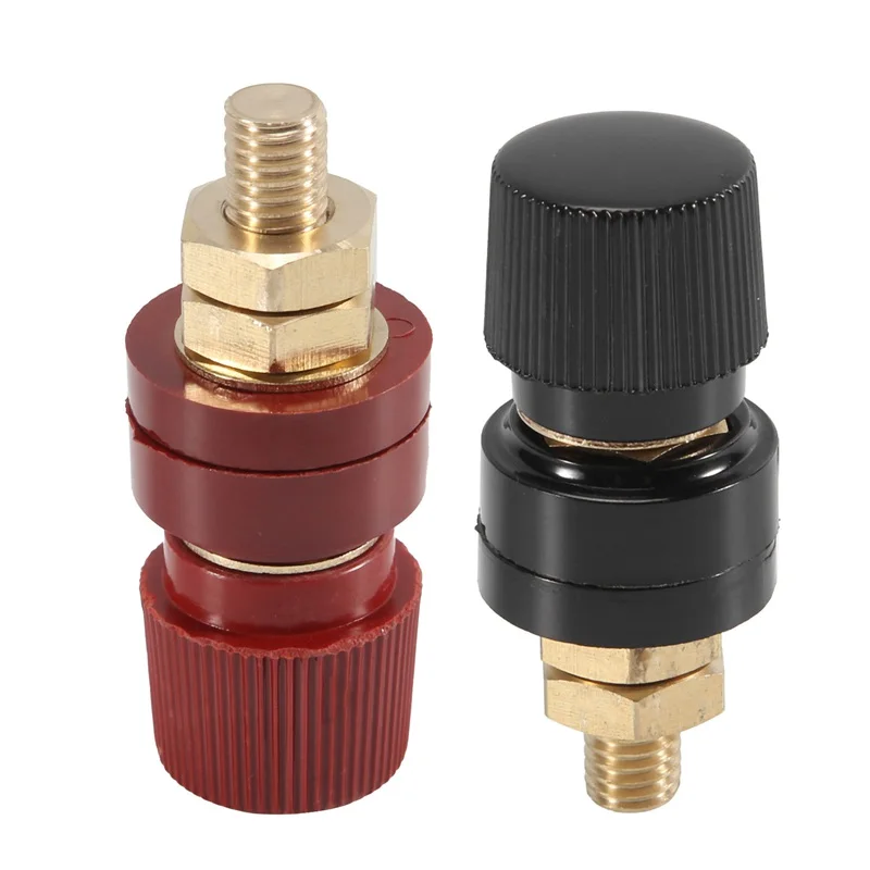 2Pcs Terminal Binding Post, 555 Type Brass Pillar Terminal Block M8 Thread Diameter Binding Post 220V-380V 200A