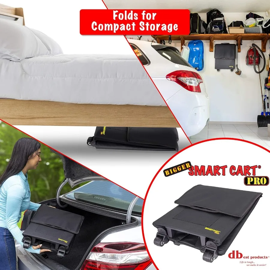 عربة ذكية أكبر مع عجلات عربة قابلة للطي خفيفة الوزن ومقبض سحب قابل للسحب لتسوق البقالة والسفر المتحرك وS