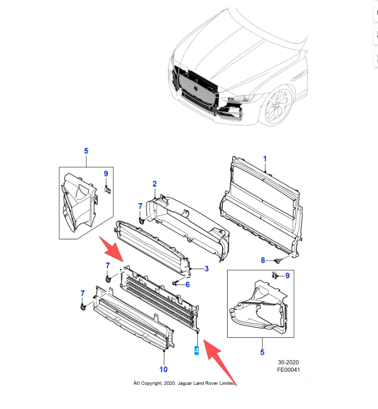 T2H45586 T2H38249 LR142974 Lower Air Deflector Shutter For JAGUAR XE X760 XF X260 F-PACE X761 LAND ROVER RANGE ROVER VELAR L560
