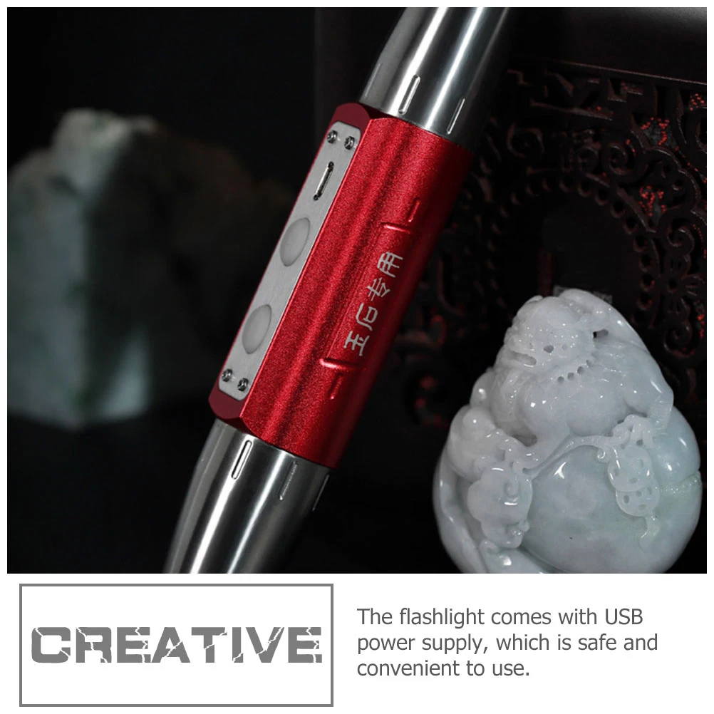 

1Set USB Jade Flashlight Hard-Light Portable Jewelry Identification Tool with Rounded Edges for Long Term Reliable Performance