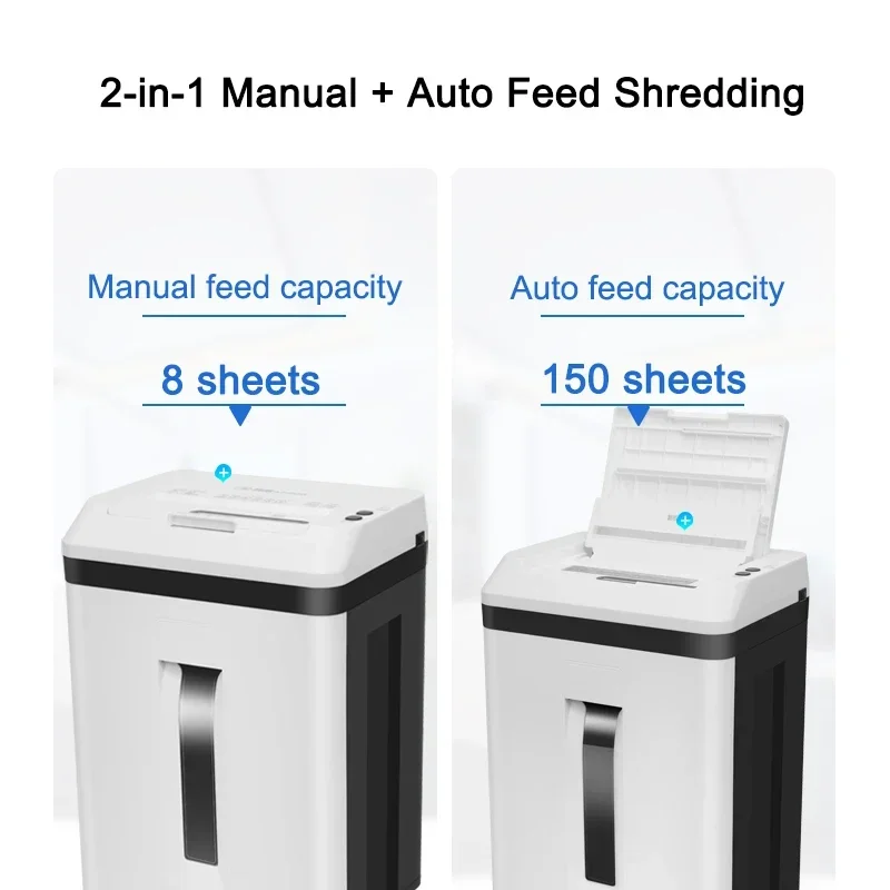 Auto Feed 150 Folhas High Security P-5 Level Commercial Micro Cut Paper Shredder For Office