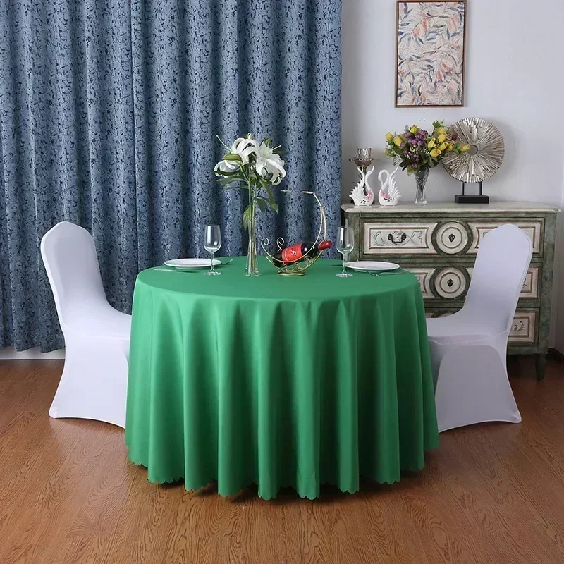 

Restaurant tablecloth Hotel Tablecloth Circular Banquet Hotel Large home with pure color cloth wedding skyblue