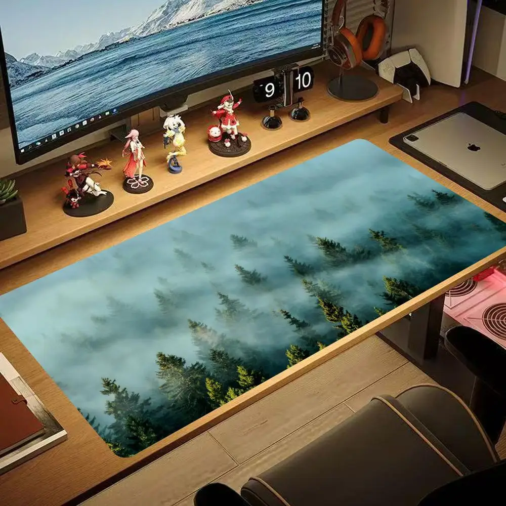 

Mouse Pad Gamer Computer New Home XXL MousePads Keyboard Pad Foggy Green Forest Gamer Carpet Natural Rubber Anti-slip Mouse Mat