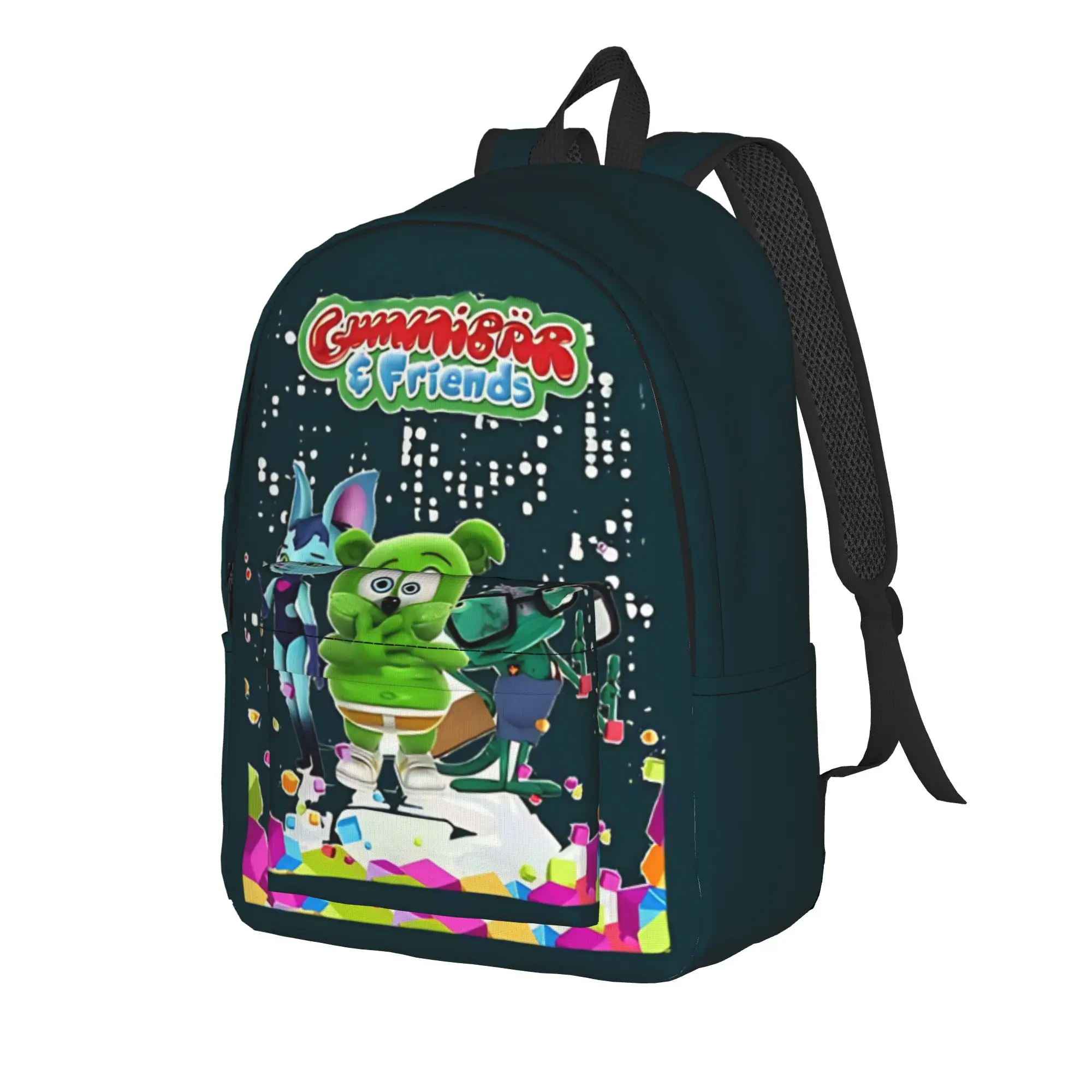 Back to school season Kawaii Rainbow Chewy Candy Mascot  Daypack Gummy Bear Couple Rucksack Backpack