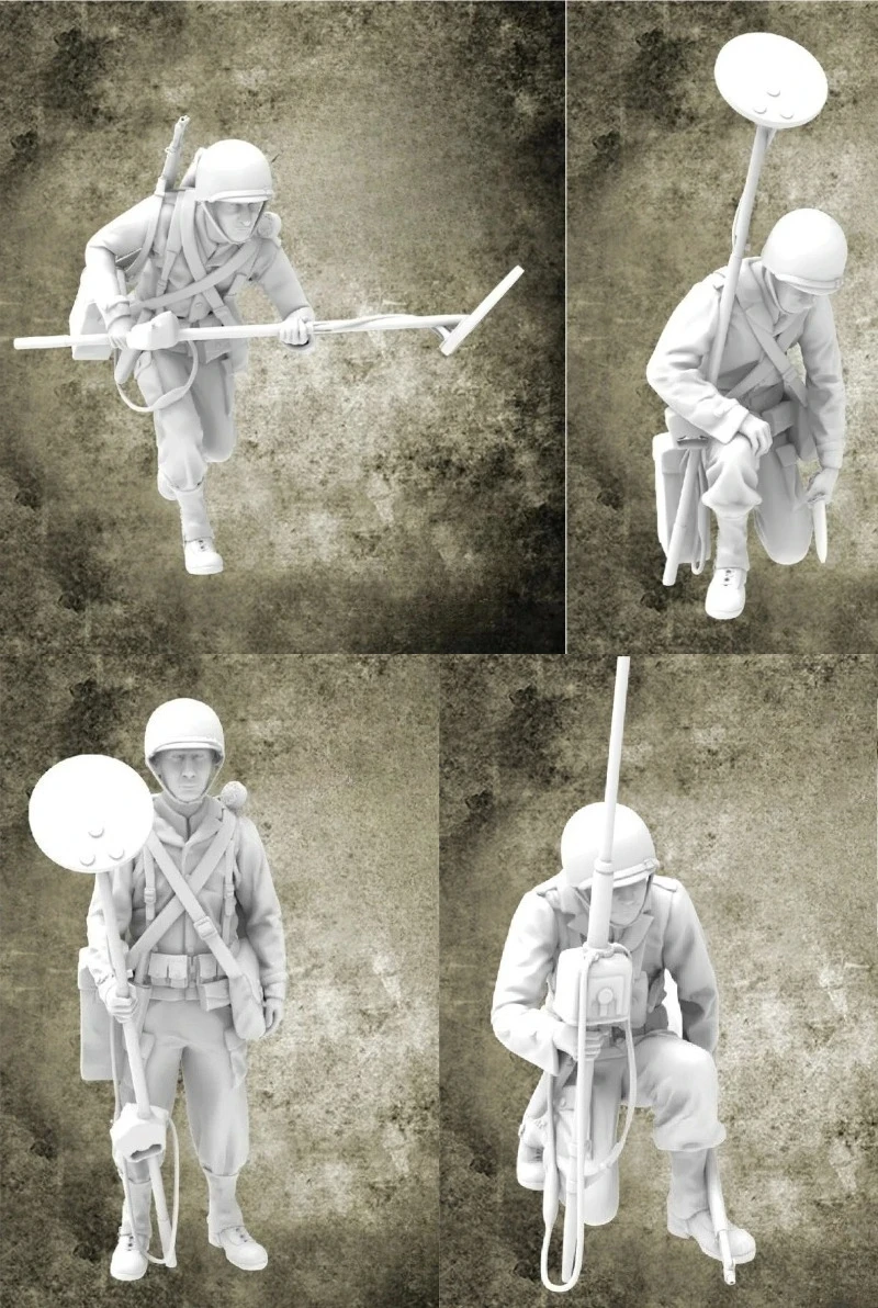 1/35 Scale Die-Cast Resin Figure Model Kit WWII US Engineers Soldier Unassembled and Unpainted