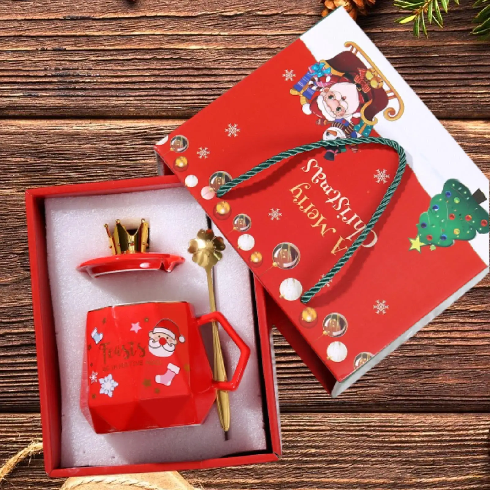 Świąteczny zestaw porcelanowych kubków do kawy Santa Filiżanka do herbaty Filiżanka do kawy Mleko Kubek do kawy do hotelu Prezent świąteczny Restauracja