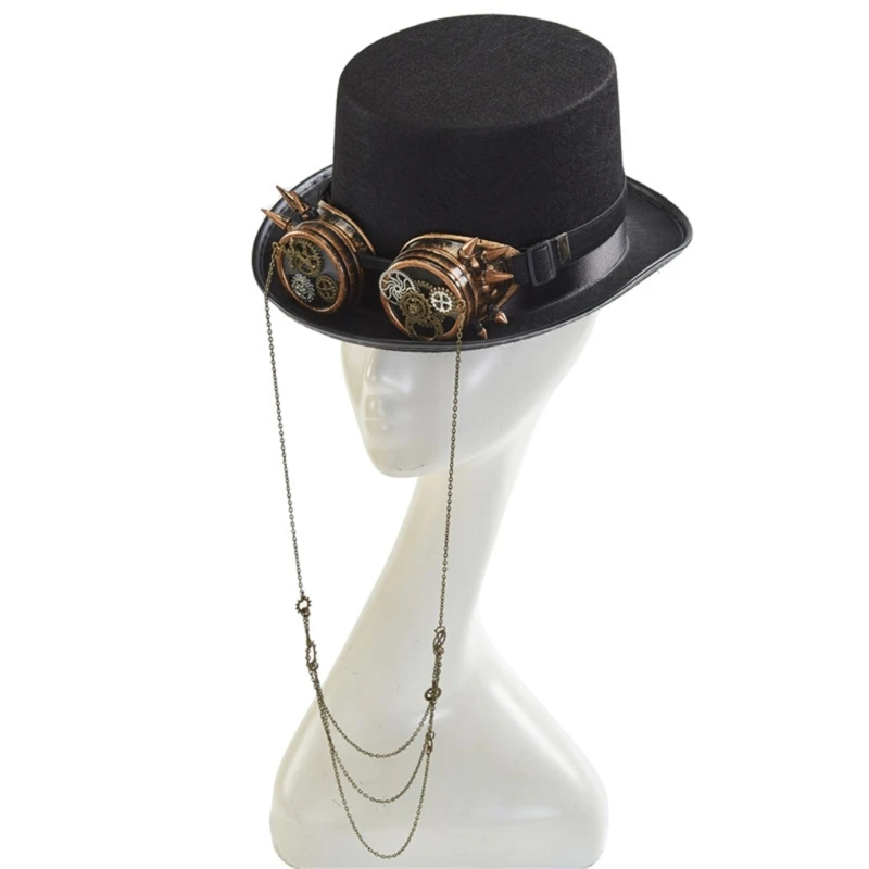 

Steampunk Top Hats For Men With Goggles Steampunk Time Hat Halloween Steampunk Accessories Steampunk Hat