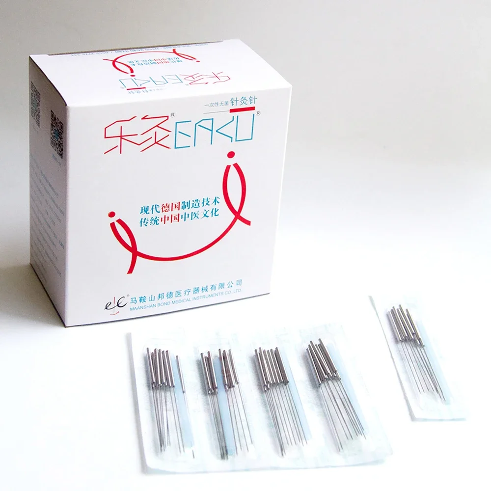 New 500pcs Disposable Sterile Acupuncture Needle with Tube Flat Handle Beauty Body Acupoint Massage