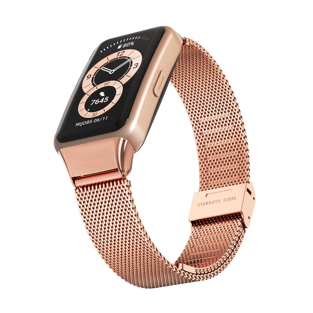 สำหรับ Huawei Band 7สายสำหรับ Honor Band 6นาฬิกา Fit Fit 2 Pro NFC สายรัดข้อมือสร้อยข้อมือโลหะอุปกรณ์เสริม