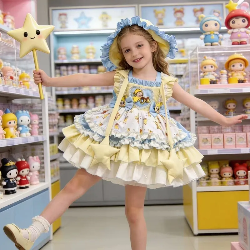 Star Man Girls Lolita Boutique Sweet Dress 3-10years Girls Party Wedding Dress Boutique Costume Lolita Bridesmaid Dress