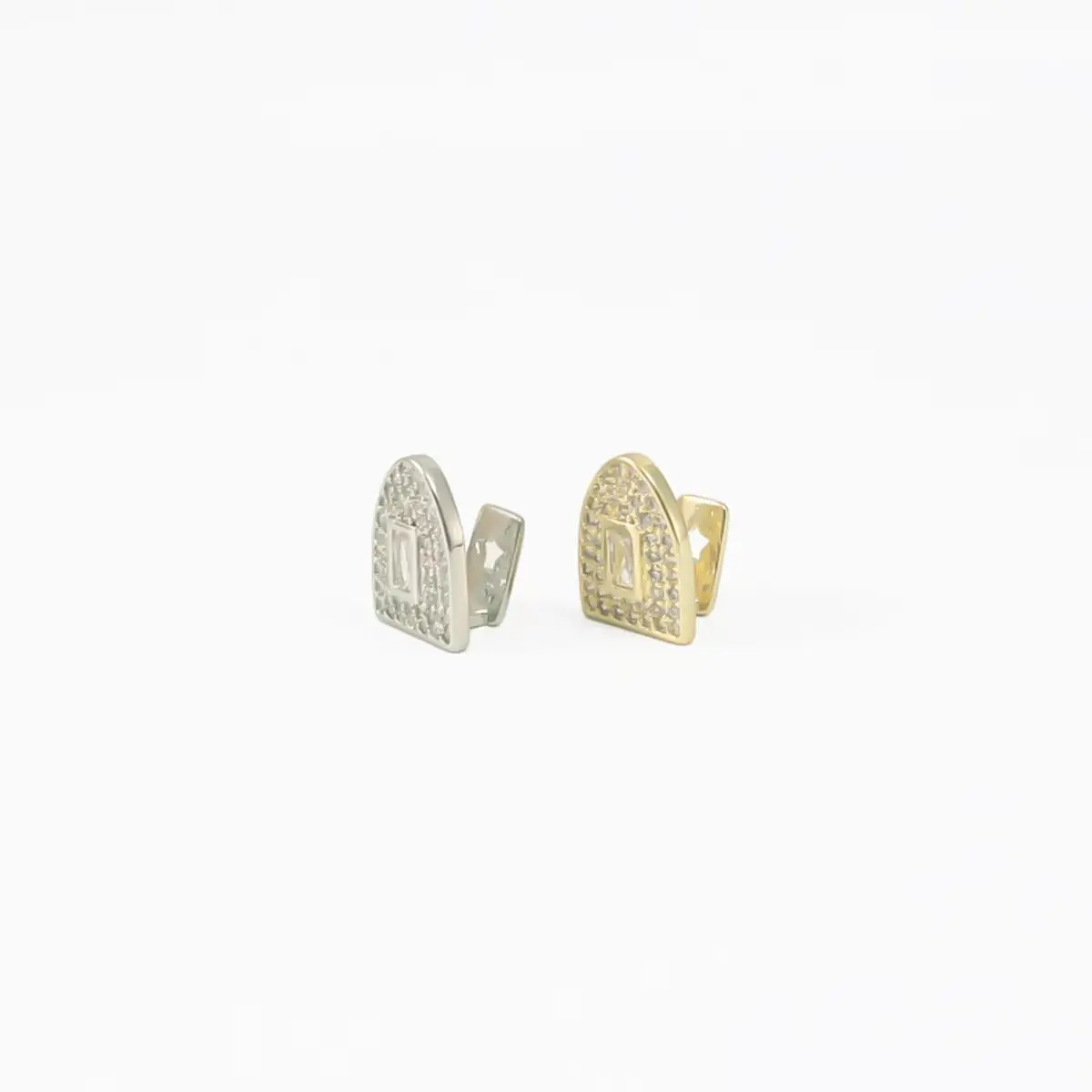 Juego de dientes Grillz de Hip Hop Unisex, tapas de dientes extraíbles, Color dorado y plateado, boca inferior y superior, joyería de moda