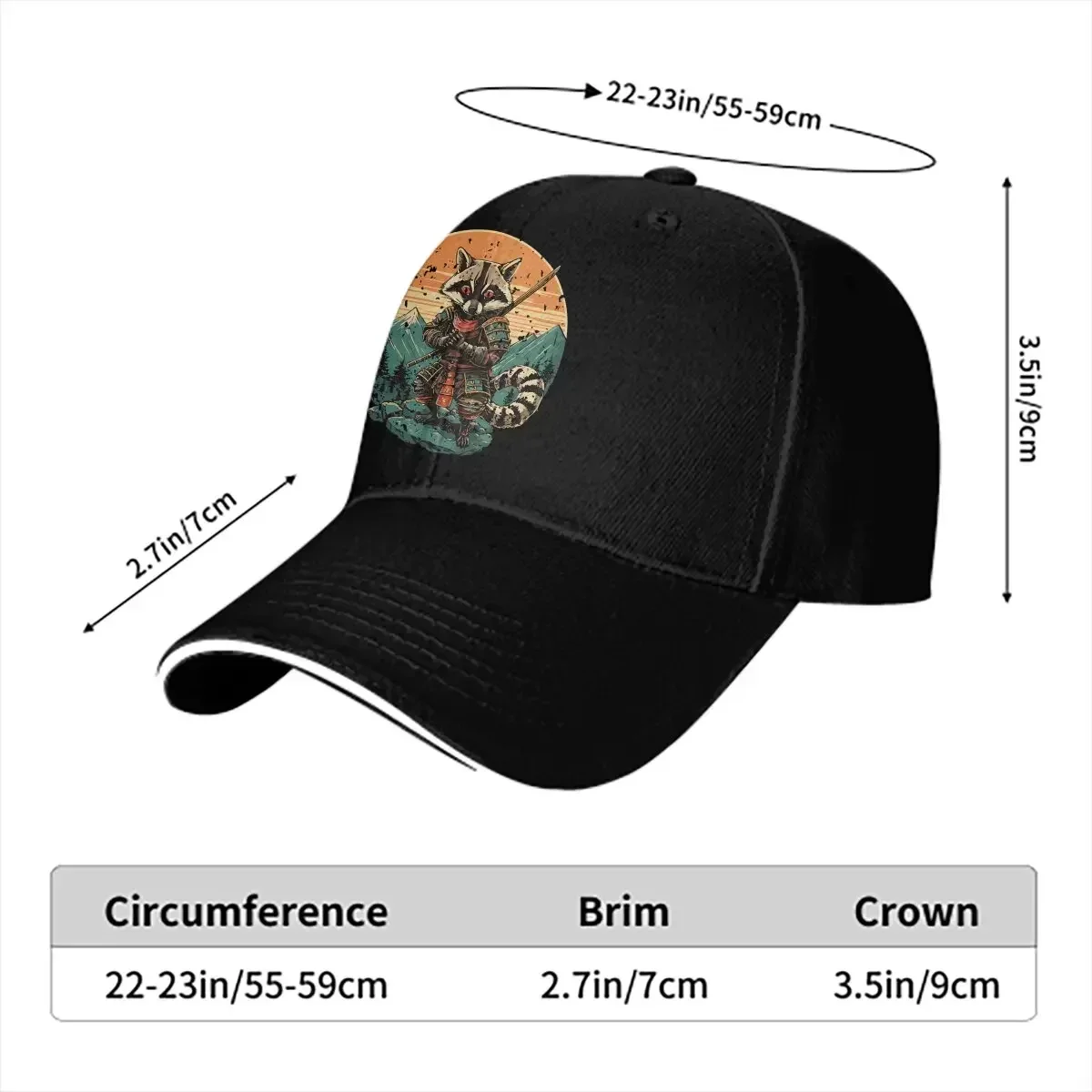 Summer Cap Sun Visor Racoon Samurai Sunset Hip Hop Caps Raccoon Lover Cowboy Hat Adjustable Peaked Hats