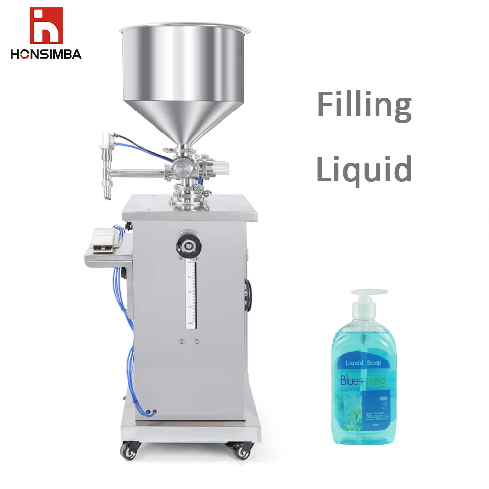 Semi Automatic Filler Shampoo Bottle Liquid Syrup Ointment Heater Cream Wax Heater Mixer Blender Filling Machine