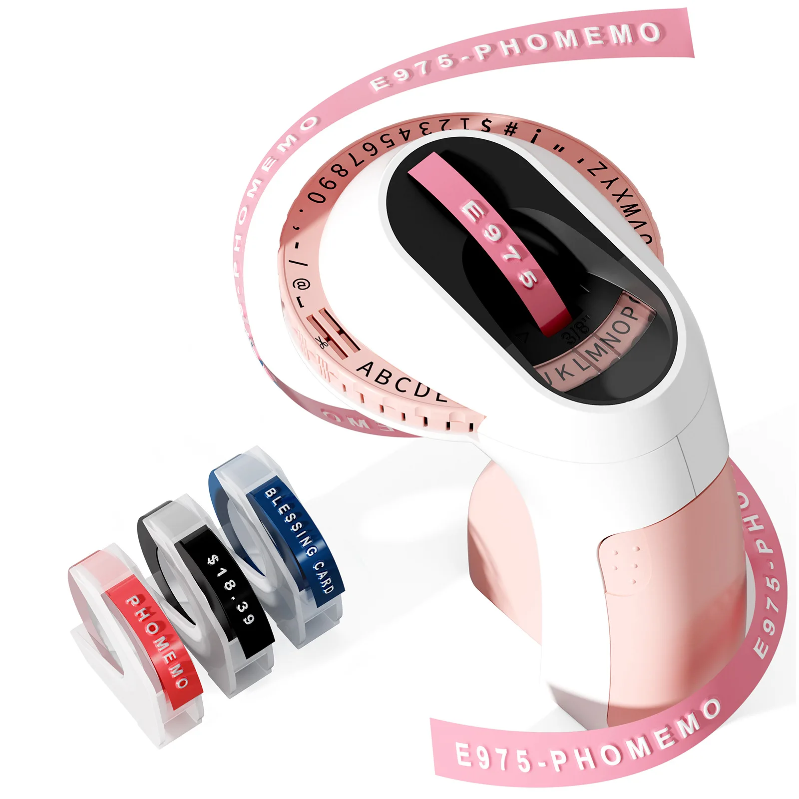 Manual Label Maker 3D Embossed Label Printer with Self-adhesive 3D Label Tape for both Home and Commercial Items Labels