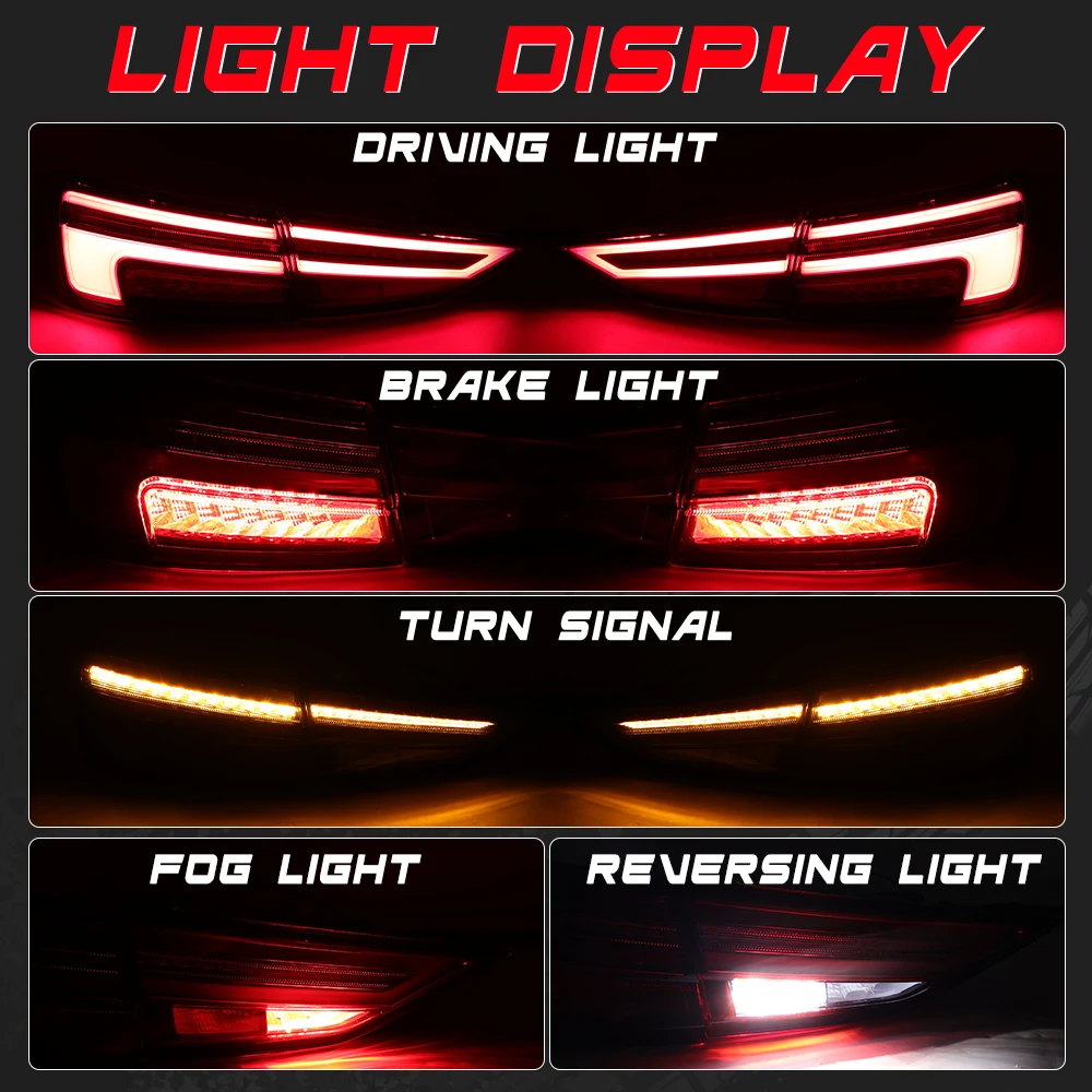 Inner Outside Rear Tail Light for Audi A3 8V Sedan 2017 -2020 Red Driving Brake Turn Signal Lamp cars accessories Taillights