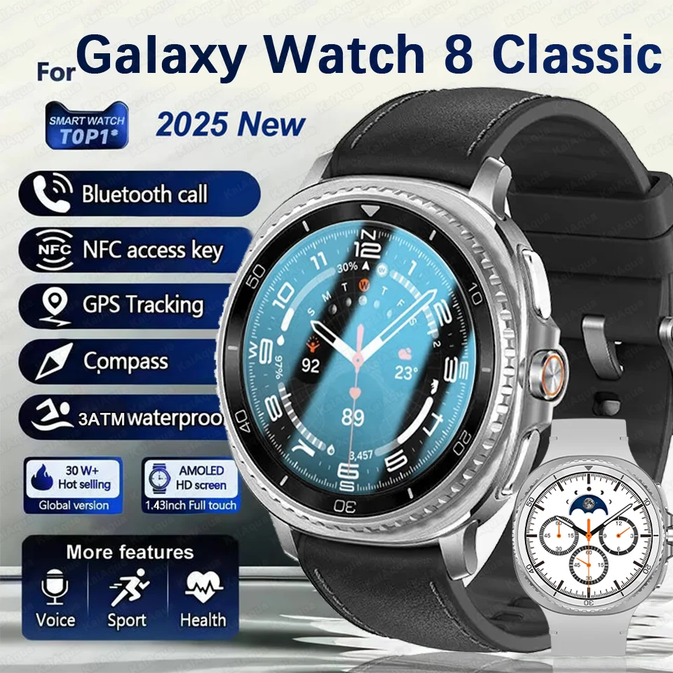 

Новые умные часы World Premiere 8, классические 1,43-дюймовые HD AMOLED-экраны, Bluetooth Talk, спортивные умные часы для фитнеса для мужчин и женщин, часы