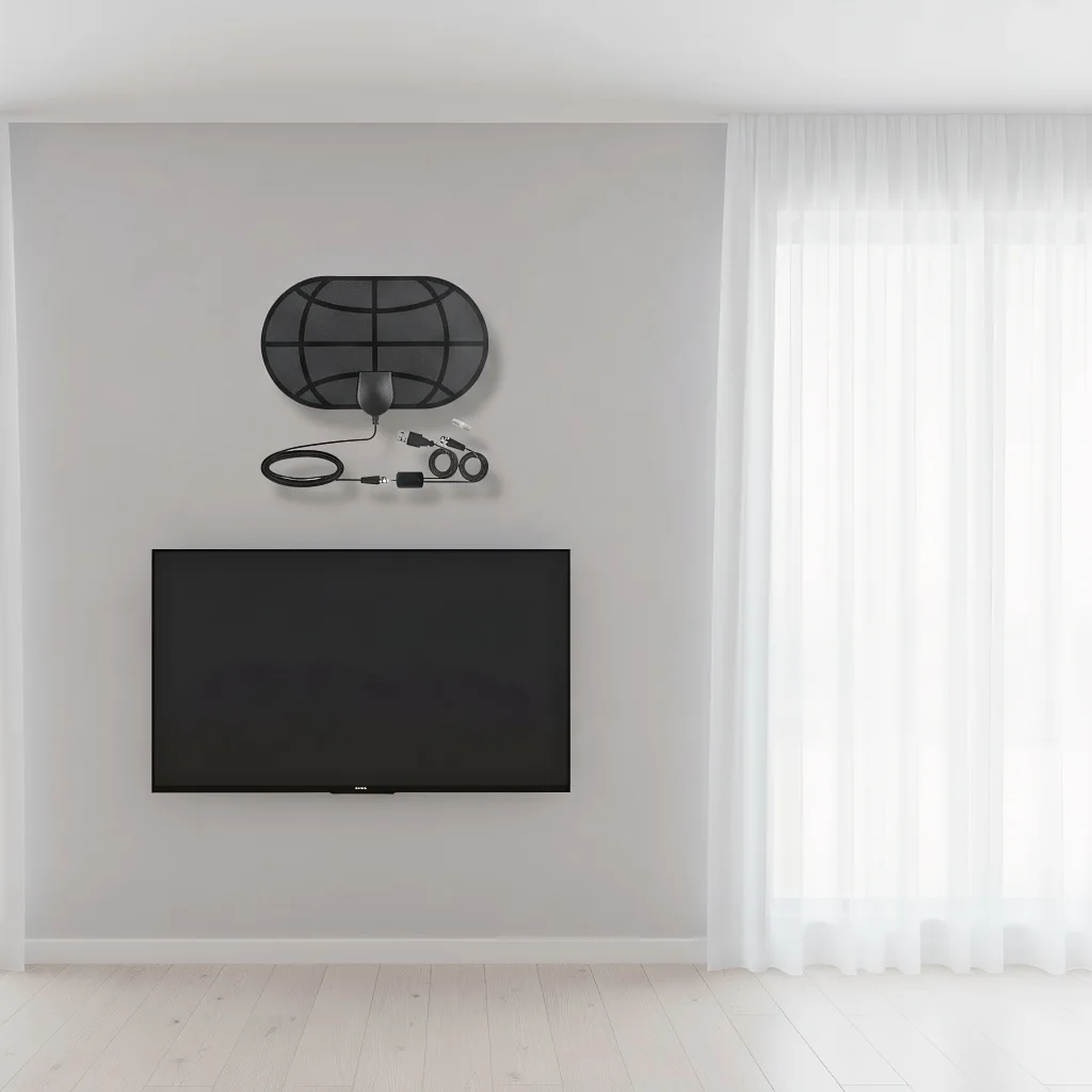 

Цифровая телевизионная антенна с высоким коэффициентом усиления 25 дБ для диапазона 4K Ultra HD — диапазон 980 миль с усилителем сигнала