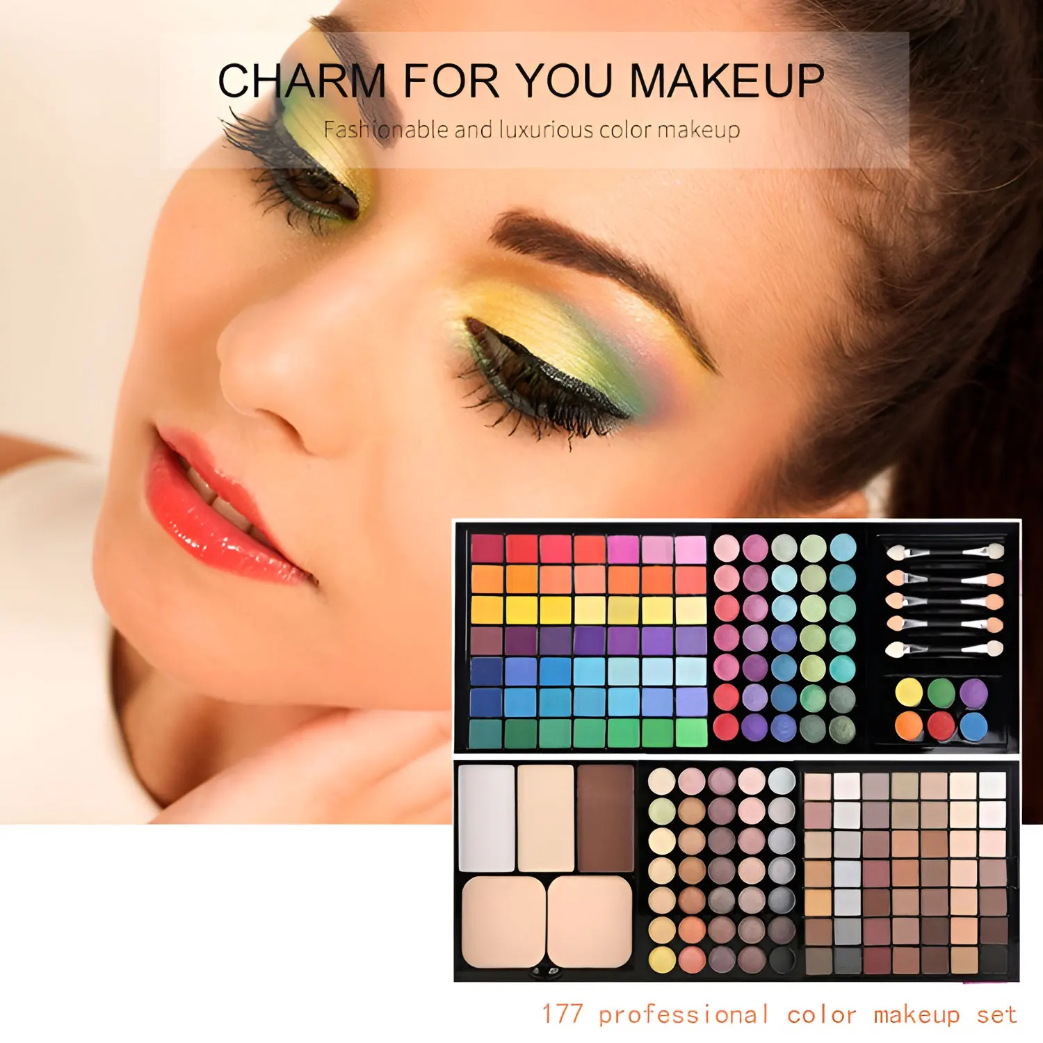 Kit de maquillage complet 177 couleurs pour femmes, ensemble de maquillage tout-en-un avec brosse, fard à paupières, brillant à lèvres, correcteur, Blush, poudre pressée, cosmétique