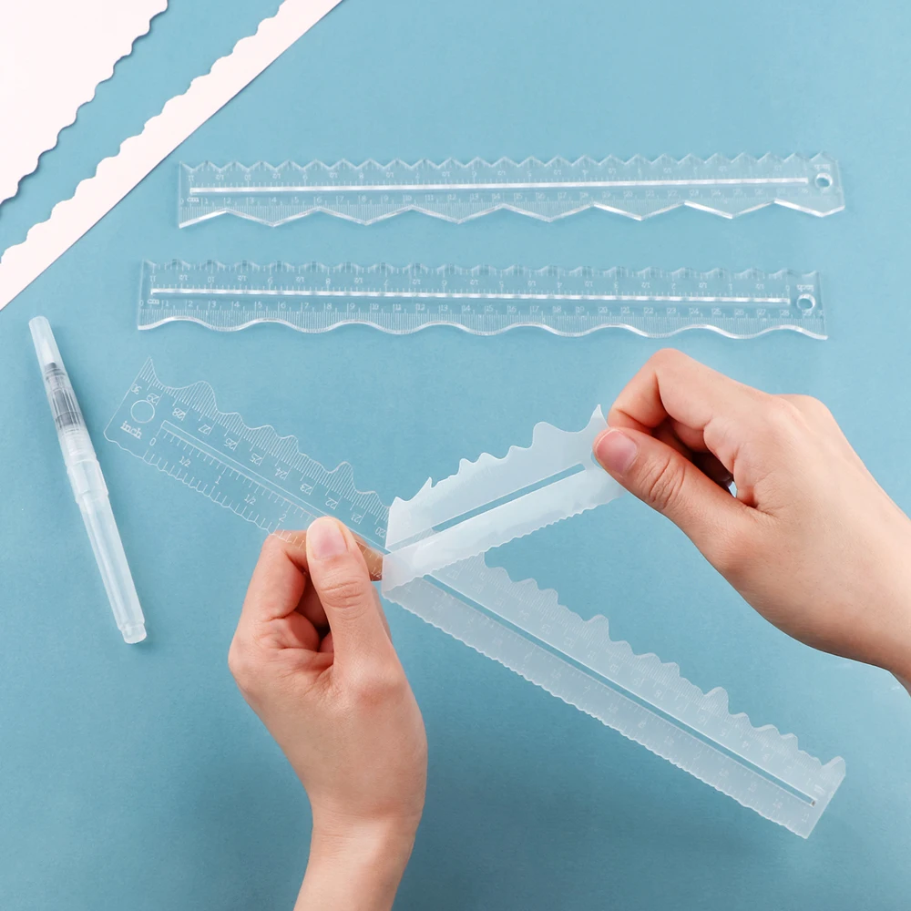 Multipurpose Acrylic Paper Tearing Ruler Deckle Edge Ruler Tear Rulers Guides To Create Decorative Edges On Your DIY Projects