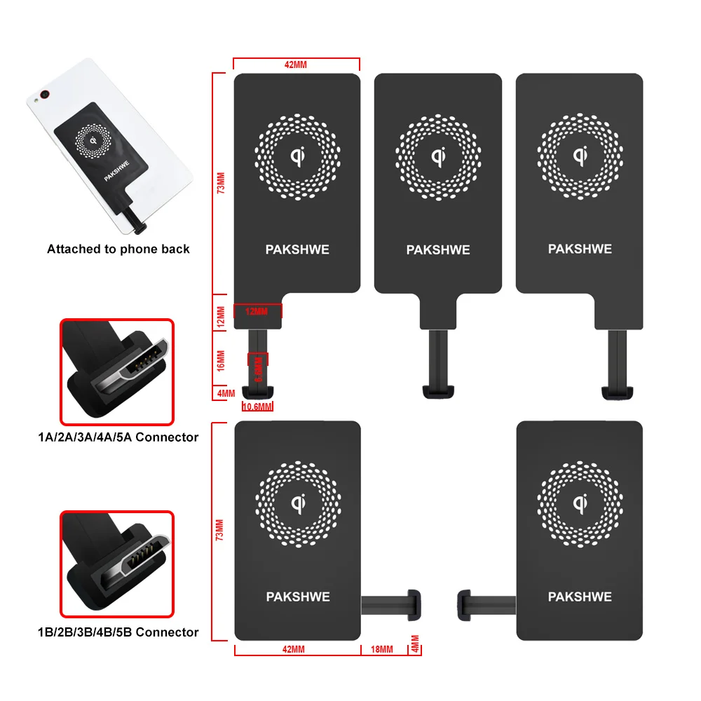 Android Qi odbiornik bezprzewodowa ładowarka Adapter TI rozwiązanie szybkie ładowanie dla Huawei P9 wszystkie telefony micro-usb typu C